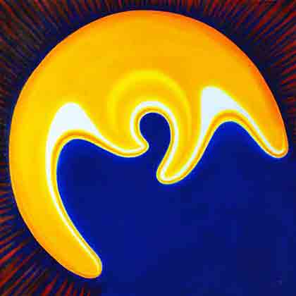 Way in Way out Angel Blue, Oil Painting and Art Canvas Print by Wieslaw Sadurski