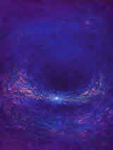 Stellar Space Art: Bluish-Violet Star with Wings and Pinks by Wiesław Sadurski.