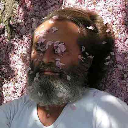 Wieslaw Sadurski photo portrait Wieslaw Sadurski photo portrait with cherry flowers petals