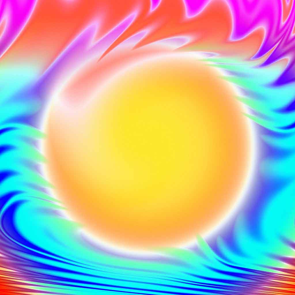 Sun Crown, abstract Computer Graphic on Art Canvas Print